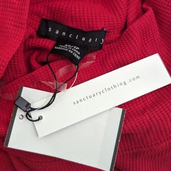Sanctuary Turtleneck Waffle Knit Sweater Top Red XS NEW - Picture 7 of 8